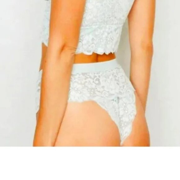 NWT $34 HAH Spin Me Lace Panty Something Blue Bridal Wedding Coquette SMALL - Picture 3 of 5